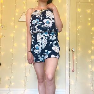 Blue Floral Romper
